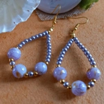Catherine Drop Hoop Earrings - Lilac Catherine Drop Hoop Earrings - Lilac