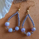 Catherine Drop Hoop Earrings - Lilac Catherine Drop Hoop Earrings - Lilac