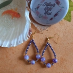Catherine Drop Hoop Earrings - Mauve Catherine Drop Hoop Earrings - Mauve