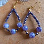 Catherine Drop Hoop Earrings - Mauve Catherine Drop Hoop Earrings - Mauve