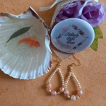 Catherine Drop Hoop Earrings - Peach Catherine Drop Hoop Earrings - Peach