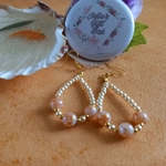 Catherine Drop Hoop Earrings - Peach Catherine Drop Hoop Earrings - Peach