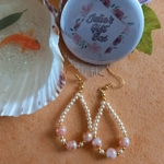 Catherine Drop Hoop Earrings - Peach Catherine Drop Hoop Earrings - Peach
