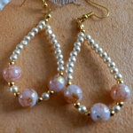 Catherine Drop Hoop Earrings - Peach Catherine Drop Hoop Earrings - Peach