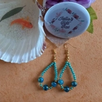 Catherine Drop Hoop Earrings - Teal Catherine Drop Hoop Earrings - Teal