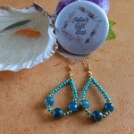 Catherine Drop Hoop Earrings - Teal Catherine Drop Hoop Earrings - Teal