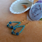 Catherine Drop Hoop Earrings - Teal Catherine Drop Hoop Earrings - Teal