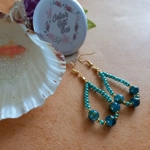 Catherine Drop Hoop Earrings - Teal Catherine Drop Hoop Earrings - Teal