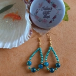 Catherine Drop Hoop Earrings - Teal Catherine Drop Hoop Earrings - Teal