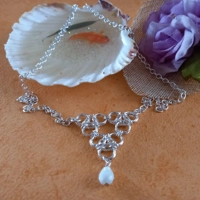 Chainmaille Aura Unit Necklace - Milky White
