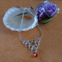 Chainmaille Aura Unit Necklace - Transparent Red