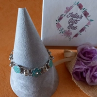 Chainmaille Charm Bracelet - Turquoise