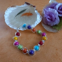 Chain Maille Rainbow Bead Bracelet