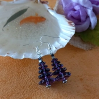 Christmas Tree Earrings - Amethyst