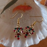 Christmas Earrings-Candy Canes with Bow