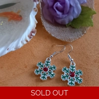 Hand Painted Christmas Snowflake Earrings