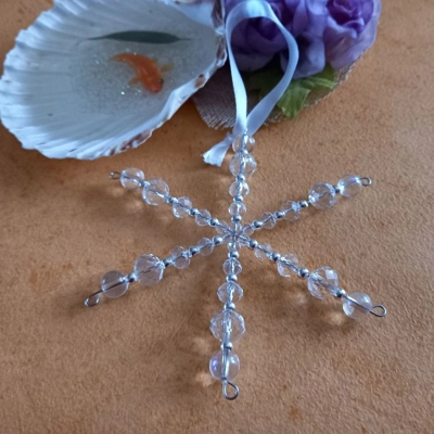 Christmas Hanging Snowflake Ornament - Crystal Christmas Hanging Snowflake Ornament - Crystal