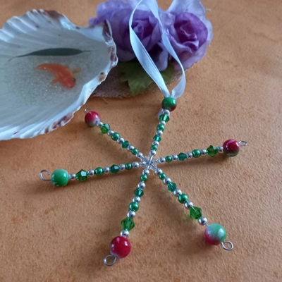 Christmas Hanging Snowflake Ornament - Green Christmas Hanging Snowflake Ornament - Green