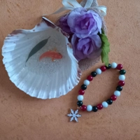 Christmas Stretch Bracelet - White Snowflake