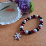 Christmas Stretch Bracelet - White Snowflake Christmas Stretch Bracelet - White Snowflake