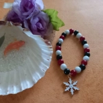 Christmas Stretch Bracelet - White Snowflake Christmas Stretch Bracelet - White Snowflake