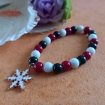 Christmas Stretch Bracelet - White Snowflake Christmas Stretch Bracelet - White Snowflake