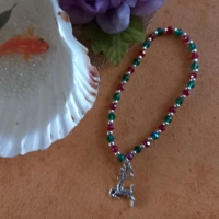 Christmas Stretch Bracelet with Reindeer Charm