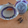 Ciara Gemstone Bracelet and Earrings Set - Genuine Amethyst