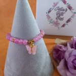 Cracked Earth Butterfly Charm Stretch Bracelet - Light Pink Cracked Earth Butterfly Charm Stretch Bracelet - Light Pink