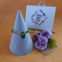 Cracked Earth Butterfly Charm Stretch Bracelet - Olive