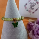 Cracked Earth Butterfly Charm Stretch Bracelet - Olive Cracked Earth Butterfly Charm Stretch Bracelet - Olive