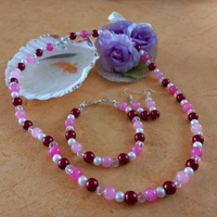 Crackled Necklace, Bracelet and Earrings Set