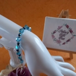 Crystal Nugget Bracelet - Aqua with Silver Crystal Nugget Bracelet - Aqua with Silver