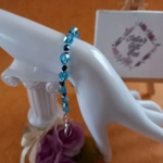 Crystal Nugget Bracelet - Aqua with Silver Crystal Nugget Bracelet - Aqua with Silver
