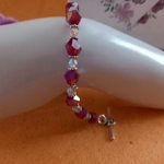 Crystal Nugget Bracelet - Ruby Red with Silver Crystal Nugget Bracelet - Ruby Red with Silver