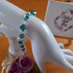 Crystal Nugget Bracelet - Teal with Silver Crystal Nugget Bracelet - Teal with Silver