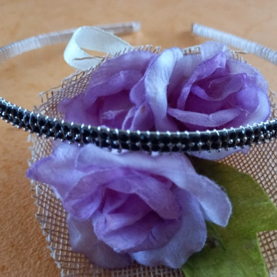 Crystal Ribbon Headband-Jet Black 4mm Crystal Ribbon Headband-Jet Black 4mm