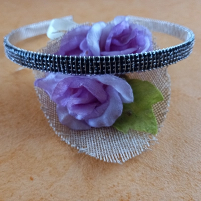 Crystal Ribbon Headband-Jet Black 8mm Crystal Ribbon Headband-Jet Black 8mm