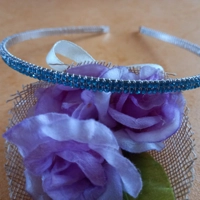 Crystal Ribbon Headband-Turquoise 4mm