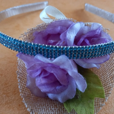 Crystal Ribbon Headband-Turquoise 8mm Crystal Ribbon Headband-Turquoise 8mm