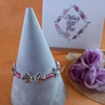 Dainty Leaf Bracelet - Pink Dainty Leaf Bracelet - Pink