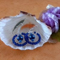 Dark Blue Hoop Earrings