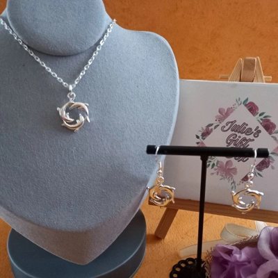 Dolphin Necklace and Earrings Set Dolphin Necklace and Earrings Set
