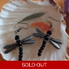 Dragonfly Earrings - Black Diamond