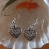 Filigree Style Heart Earrings