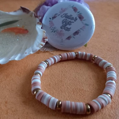 Fimo Heishi Bracelets - Beige Fimo Heishi Bracelets - Beige