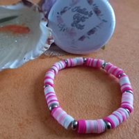 Fimo Heishi Bracelets - Pink