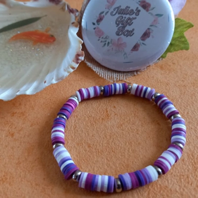 Fimo Heishi Bracelets - Lilac Purple Fimo Heishi Bracelets - Lilac Purple