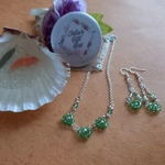 Flora Necklace & Earring Set - Green Flora Necklace & Earring Set - Green