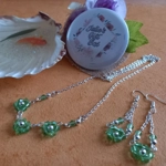 Flora Necklace & Earring Set - Green Flora Necklace & Earring Set - Green